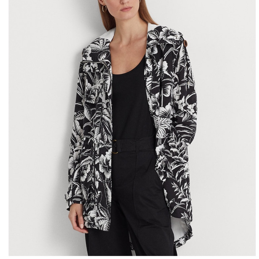 Lauren Ralph Lauren Women’s Floral Ripstop Hooded Windbreaker size M